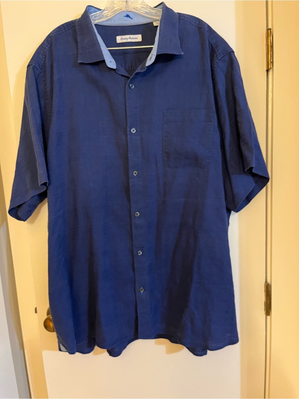 Tommy Bahama Navy Blue Short Sleeve Button-Up Shirt